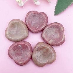 Rhodonite Natural Rhodonite Worry Stones, Healing Stone, Heart, 30mm