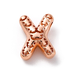 Letter X Латунные подвески, стойки покрытие, долговечный, без кадмия и без свинца, подвески с полыми буквами, Письмо X, 23.5x17.5x9.5 мм, отверстие : 4.7x3 мм