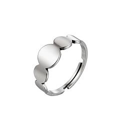 070 steel color Geometric Stainless Steel Hollow Love Heart Ring for Couples - Fashionable and Retro Open Design