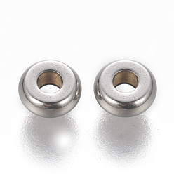 Stainless Steel Color 304 Stainless Steel Spacer Beads, Rondelle, Stainless Steel Color, 5x2mm, Hole: 1.5mm