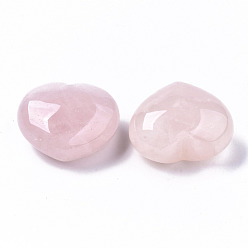 Rose Quartz Natural Rose Quartz Heart Love Stone, Pocket Palm Stone for Reiki Balancing, 24~25x30x13~17mm