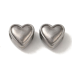 Нержавеющая Сталь Цвет Не тускнеет 304 бусины из нержавеющей стали, сердце, цвет нержавеющей стали, 8x8x6 мм, отверстие : 2.3 мм
