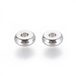 Stainless Steel Color 304 Stainless Steel Spacer Beads, Flat Round, Stainless Steel Color, 5x2mm, Hole: 1.6mm