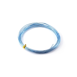 Light Sky Blue Aluminum Wire, Bendable Metal Craft Wire, Round, for DIY Jewelry Craft Making, Light Sky Blue, 15 Gauge, 1.5mm, 5M/roll