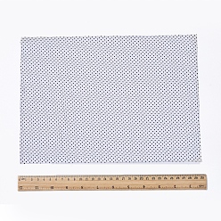White Polka Dot Pattern  Printed A4 Polyester Fabric Sheets, Self-adhesive Fabric, for Garment Accessories, White, 30x21.5x0.03cm
