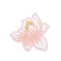 Misty Rose Computerized Embroidery Cloth Sew on Patches, Costume Accessories, Flower, Misty Rose, 80x78mm