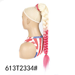 LS19-613T2334# Colorful Three-Strand Braided Synthetic Hair Extension for African Women's Long Ponytail Hairstyle
