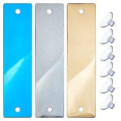 Mixed Color Blank Stainless Steel Plates, Temporary Stop Sign, Mixed Color, 140x35x1mm, 3 colors, 2sets/color, 6sets/bag