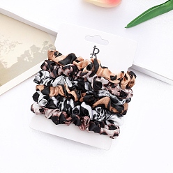 (52) Непрозрачная лаванда 6шт тканевые резинки для волос, резинки для волос для женщин девочек, рисунок для леопарда, разноцветные, 65 мм