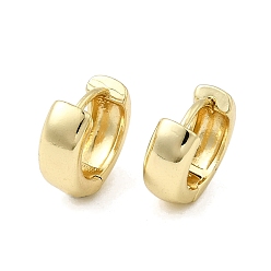 Настоящее золото 18K Латунные английском замке Серьги-кольца, долговечный, Кольцевая форма, реальный 18 k позолоченный, 14x5 мм, штифты : 1 мм