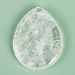 Хрусталь Массажный камень из натурального кристалла кварца, камень беспокойства большой палец, карманные пальмовые камни, для отдыха, боли, слеза, 45x35 мм