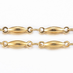 Золотой 3.28 ионное покрытие ножек (IP) 304 звенья цепей из нержавеющей стали, пайки, золотые, 11x2.5x2.2 мм