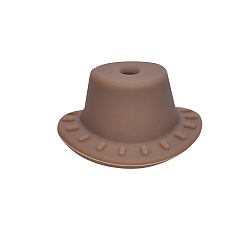 Rosy Brown Silicone Focal Beads, Top Hat, Rosy Brown, 13x26mm