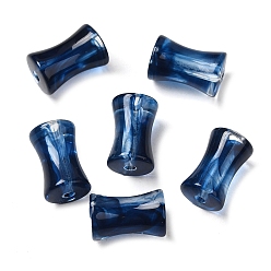 Midnight Blue Transparent Acrylic Beads Gradient Effect, Bamboo Joint, Midnight Blue, 12.5x7.5mm, Hole: 1.8mm, 1020pcs/500g