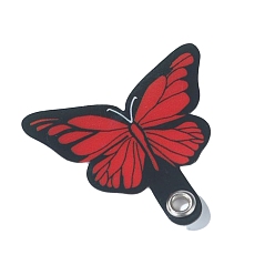 Red Butterfly PVC Mobile Phone Lanyard Patch, Phone Strap Connector Replacement Part Tether Tab for Cell Phone Safety, Red, 6x3.6cm