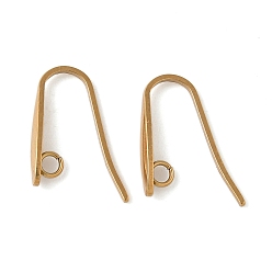 Настоящее золото 18K Ионное покрытие (ip) 304 крючки для серег из нержавеющей стали, с горизонтальной петлей, реальный 18 k позолоченный, 19x3 мм, отверстие : 2 мм, 21 датчик, штифты : 0.7x1 мм