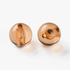 Sandy Brown Transparent Acrylic Beads, Round, Sandy Brown, 16x15mm, Hole: 2.8mm, about 220pcs/500g
