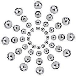 Stainless Steel Color SUNNYCLUE 304 Stainless Steel Spacer Beads, Round, Stainless Steel Color, 300pcs/box