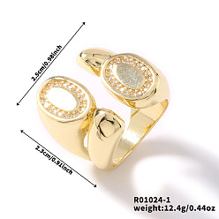 Золотой Винтажные роскошные овальные манжеты из латуни с двойной петлей и кубическим цирконием, идеальный подарок на день святого валентина, золотые