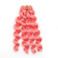 Tomato High Temperature Fiber Long Wavy Doll Wig Hair, for DIY Girl BJD Makings Accessories, Tomato, 150~1000mm