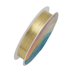 Light Gold Round Copper Jewelry Wire, Light Gold, 28 Gauge, 0.3mm, about 65.61 Feet(20m)/roll