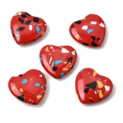 Red Dyed Synthetic Turquoise Heart Love Stone, Healing Pocket Palm Stone for Reiki Balancing, Red, 19.5x20~20.5x6mm