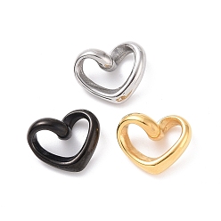 Mixed Color 304 Stainless Steel Linking Rings, Twisted Heart, Mixed Color, 13x16x7mm, Inner Diameter: 3.5x11mm