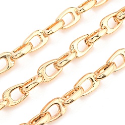 Real 18K Gold Plated Alloy Teardrop Link Chains, Unwelded, with Spool, Real 18K Gold Plated, 20.6x7.2x2.4mm, about 3.28 Feet(1m)/Roll