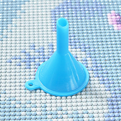 Deep Sky Blue Transparent Plastic Funnel Hopper, for Beads Liquid Powder Transfer, Deep Sky Blue, 40x31mm