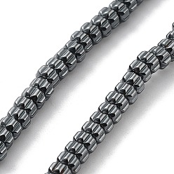 Non-magnetic Hematite Synthetic Non-Magnetic Hematite Beads Strands, Wheel, 5x3mm, Hole: 2.2mm, about 129pcs/strand, 15.75 inch(40cm)