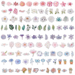 Mixed Color CRASPIRE Flower Series Decals, Various Shaped Flower Stickers, for Books Album Journal Planners Artsy Decals Stickers, Mixed Color, Packing Box: 13x10x0.7cm, 7 Colors, 1bag/color, 45pcs/bag, 7bags/set