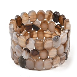Natural Agate Dyed & Heated Natural Agate Oval Beaded Stretch Bracelet, Gemstone Jewelry for Women, Inner Diameter: 2-1/8 inch(5.4~5.5cm)