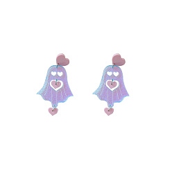 ghost Halloween Acrylic Ghost Earrings Colorful Heart Sweet Lovely Earrings Earrings