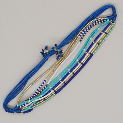 MI-B220500A Boho Miyuki Beaded Multi-layer Bracelet for Women - Ultra-thin Stackable Hand Jewelry