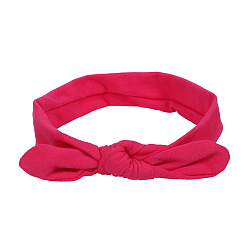 Rose red Retro Butterfly Bow Bunny Ear Headband with 10 Color Options for Kids