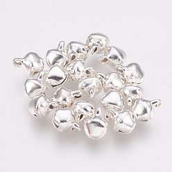 Серебро Металлические кулоны "колокольчики", лучший для украшения Рождества, серебряные, 8x6 мм, отверстие : 1 мм