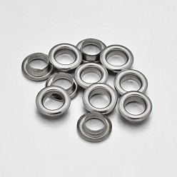 Platinum European Style Brass Eyelet Cores, Grommet for Large Hole Beads, Platinum, 9x3mm, Hole: 5mm
