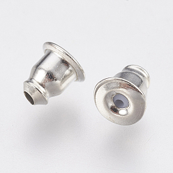 Platinum Iron Ear Nuts, Earring Backs, Bell, Platinum, 5x4.5mm, Hole: 0.8mm