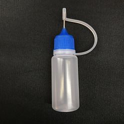 Blue PE Glue Dispensing Bottles, Squeeze Bottle, with Needle & Cap, Blue, 3.04x9.2cm, Capacity: 30~32ml(1.01~1.08fl. oz)