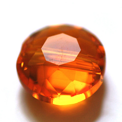 Dark Orange Imitation Austrian Crystal Beads, Grade AAA, Faceted, Flat Round, Dark Orange, 12x6.5mm, hole: 0.9~1mm