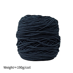 Полуночно-синий 190g 8-слойная молочная хлопчатобумажная пряжа для тафтинговых ковриков, пряжа амигуруми, пряжа для вязания крючком, для свитера, шапки, носков, детских одеял, темно-синий, 5 мм