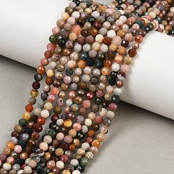 Alashan Agate Бусы из натурального алашанского агата, граненые, круглые, 4 мм, отверстие : 0.6 мм, около 97 шт / нитка, 14.96"~15.35" (38~39 см)