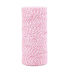 Hot Pink Cotton String Threads, for DIY Crafts, Gift Wrapping and Jewelry Making, Hot Pink, 2mm, about 109.36 Yards(100m)/Roll