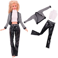 Черный Жилет, куртка и юбка, наряды для куклы из ткани, комплект одежды в стиле кэжуал, аксессуары для переодевания кукол-девочек, чёрные, 270~290 мм