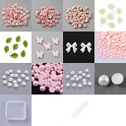 (52) Непрозрачная лаванда Наборы для изготовления ювелирных изделий своими руками, в том числе смолы кабошонов, абс пластмассовые имитационные жемчужные кабошоны, разноцветные, 2~10.5x2~10.5x1~5.5 мм