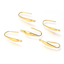 Real 18K Gold Plated 316 Surgical Stainless Steel Earring Hooks, Ear Wire, with Vertical Loop, Real 18k Gold Plated, 20x4.5x1mm, Hole: 1.2mm, 20 Gauge, Pin: 0.8mm