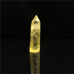 Citrine Point Tower Natural Citrine Home Display Decoration, Healing Stone Wands, for Reiki Chakra Meditation Therapy Decos, Hexagon Prism, 70~80mm