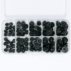 Black Craft Plastic Doll Eyes Set, Half Round, Doll Making Supplies, Black, 8~12mm, 100pcs/box