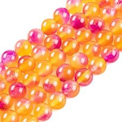 Золотистый Натуральный Malaysia нефритовые бусы пряди, круглые, окрашенные, золотые, 8 мм, отверстие : 1 мм, около 48 шт / нитка, 15 дюйм