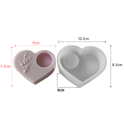 Heart Candle DIY Food Grade Silicone Mold, for Candle Making, Heart, 8.5x10.1x4cm